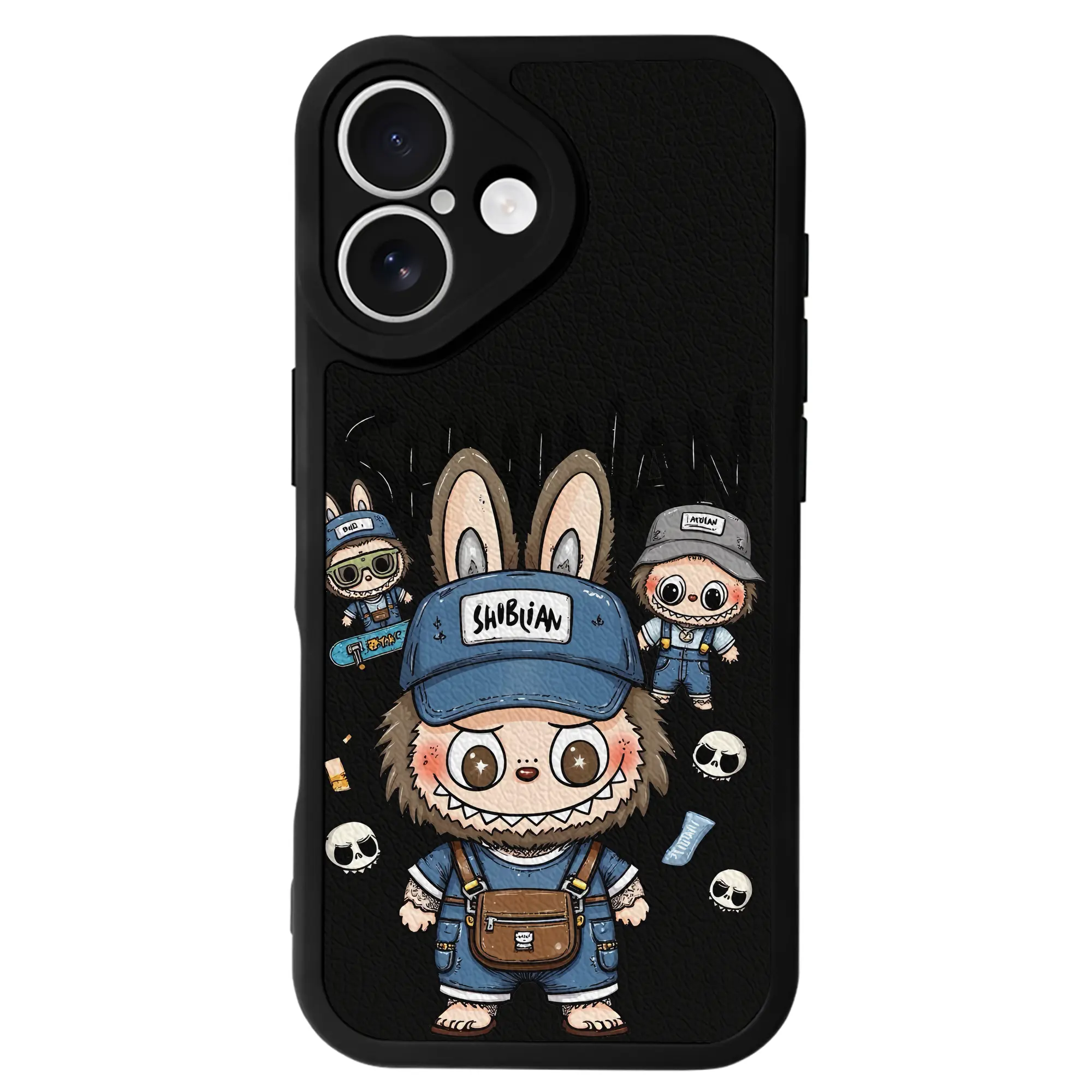 ラブブ グッズ ジモモ - IPhone 16シリーズ対応 ・ シリコンスマホケース ・ レザー調 ・ 高精度フィット ・ 耐衝撃 ・ ワイヤレス充電対応 ・ 精密カット